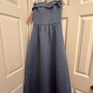 Anthropologie x Amsale Blue Strapless Evening Dress